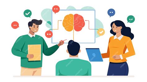 Premium Vector | In a team meeting a neurodivergent employee uses a ...