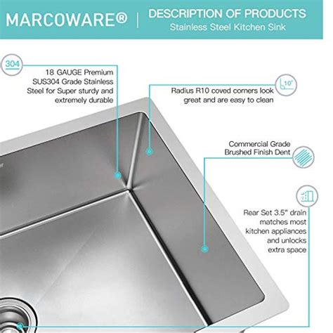 Handmade Stainless Steel Single Square Bowl Kitchen Sink – Marcoware
