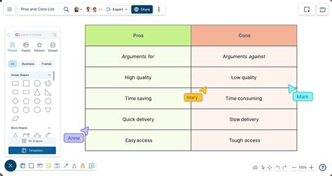 Pros and Cons List Maker | Pros and Cons List Template | Pros and Cons ...
