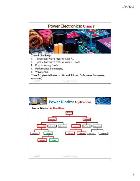 Class 7 Notes - Power Electronics: Class 7 Class 6 (Review): 1. 1 phase ...