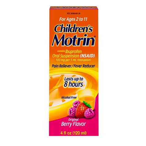 Children's Motrin Ibuprofen Kids Medicine, Berry Flavored, 4 fl. oz ...