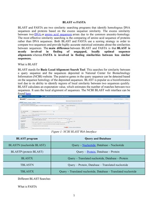 Blast vs Fasta - BLAST vs FASTA BLAST and FASTA are two similarity ...