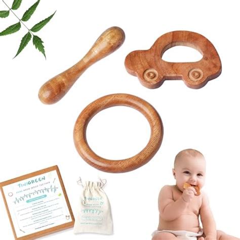 Zantva Wooden Baby Toys Combo, 100% Natural Neem Wood Teethers ...