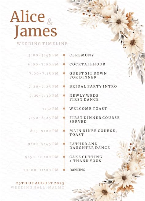 Wedding day timeline template 60 photos - Astyledwedding.com