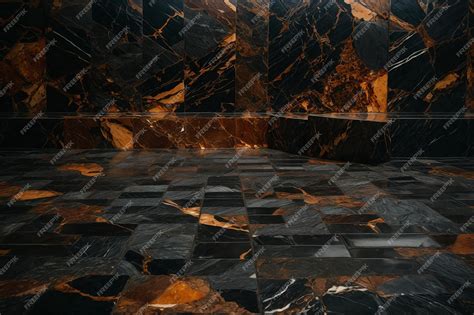 Premium Photo | Black and orange marble tiles floor textue