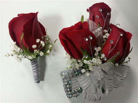 red roses with silver accents | Corsage prom, Bridesmaid corsage ...
