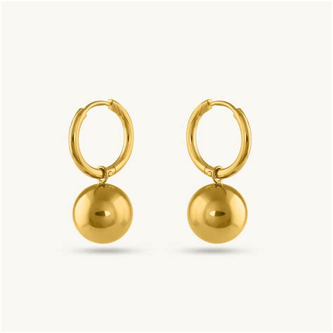 Gold Ball Drop Earrings – PALMONAS