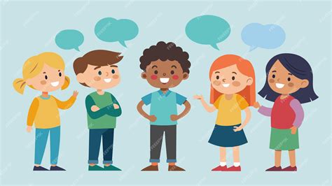 Premium Vector | The children display impeccable manners taking turns speaking and always ...