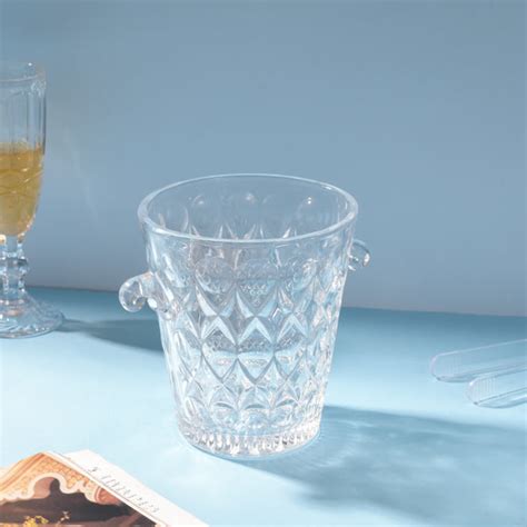 Textured Glass Ice Bucket With Handle Online - Premium Ice Bucket ...