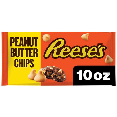 Reese's Peanut Butter Baking Chips, 10 Oz Bag, Pack of 2, Kosher ...