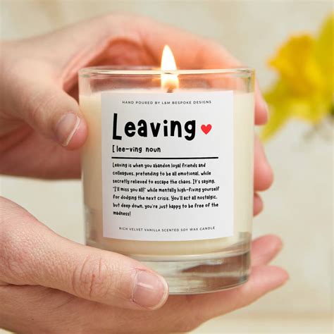 Funny Leaving Gift, Leaving Job Definition Scented Candle By L&M ...