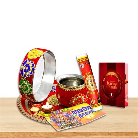 ME & YOU Karwa Chauth Pooja Thali Set |Indian Traditional Handcrafted ...