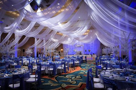 how to design a wedding reception with a midnight blue, silver, and ...