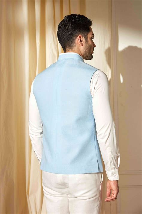Powder Sky Nehru Jacket – Minizmo