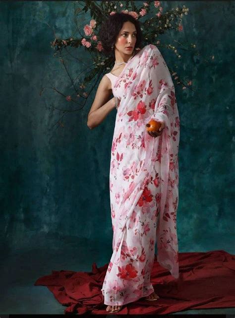 Amazing White Pure Linen Designer Saree – Ibis Fab