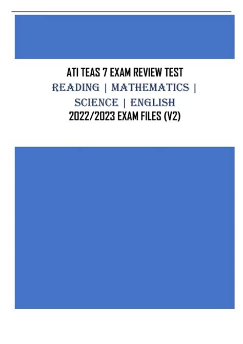 ATI TEAS 7 EXAM REVIEW TEST (V2) Reading | Mathematics | Science ...