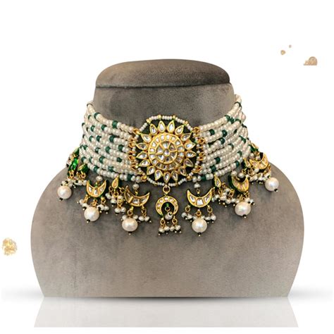Faina Polki and Pearl Choker Set – Purple Tresor