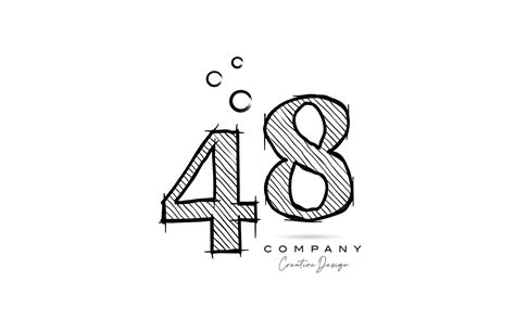 hand drawing number 48 logo icon design for company template. Creative ...