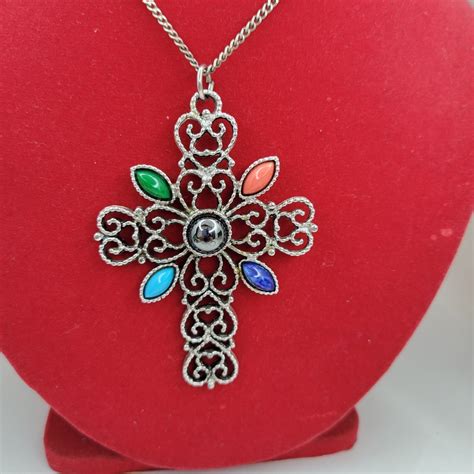 Huge Cross Pendant Cross Necklace Vintage Avon Jewelry - Etsy