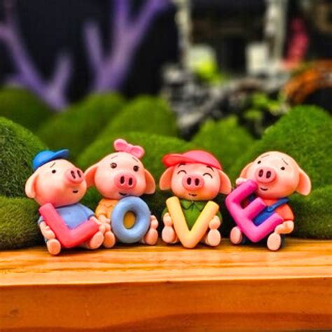Decor Toy 1*1*2 Inches Love Pig Set 💕 – cloningaquapets