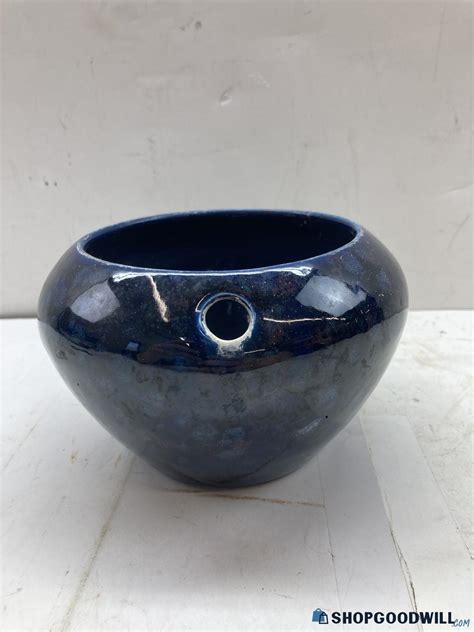 The Violet Pot 1997 Blue Glaze Self Watering African Violet Flower Pot ...