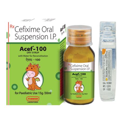 Acef-100 with water Dry Syrup Franklin Laboratories India Pvt. Ltd.