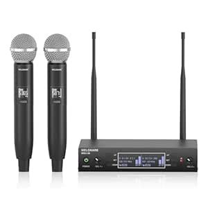 Dual Channel Wireless Microphone System, MELONARE Auto-Scan ...