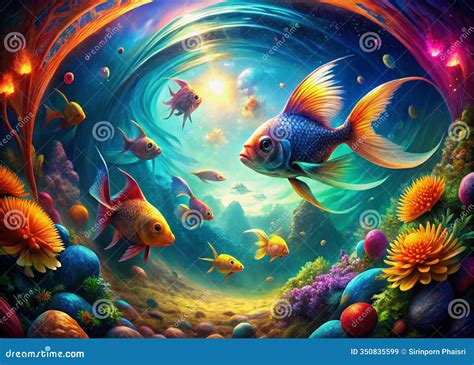 Dive into a Surreal Underwater Wonderland Vibrant Anime FishEye Lens ...