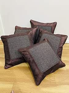 Buy DESI SHOPPING Cushion Covers for Sofa- Set of 5 Double Dori Pattern ...