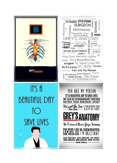 Poster World Grey's Anatomy 9TV Show Poster Collection (Set of 4 ...
