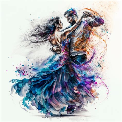 Ballroom Dance Art - Colorful Dance Art - Ink Splatter Art - Abstract ...