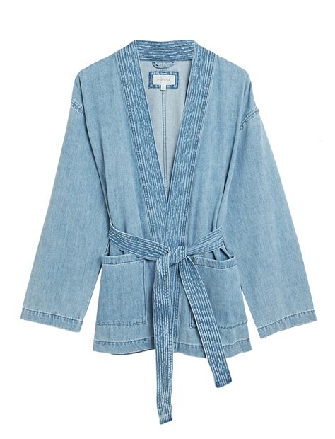 Buy Denim Belted Longline Kimono at Marks & Spencer