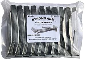 Heavy Duty 6 Inch Hidden Rain Gutter Bracket Hook Hangers with Clip (10 ...