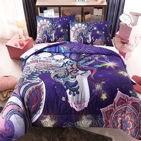 Oecpkd Unicorn Comforter Sets 3 Piece Flower Girls India | Ubuy