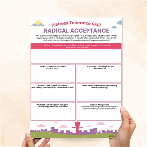 DBT Radical Acceptance Worksheet - Mental Health Center Kids