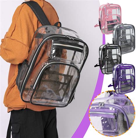 HBBKVI Transparent Backpack, Transparent Mini Backpack Beach Bag ...