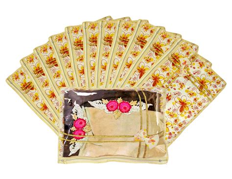 Kuber Industries Non Woven Red Flower Design Single Packing Saree Cover ...