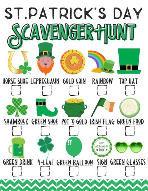 St. Patricks Day Scavenger Hunt for Kids | St Patricks Day Treasure ...