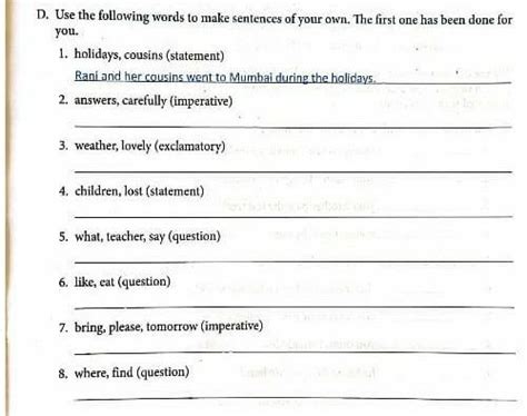 use the following word that make the sentence noun answers carefully ...