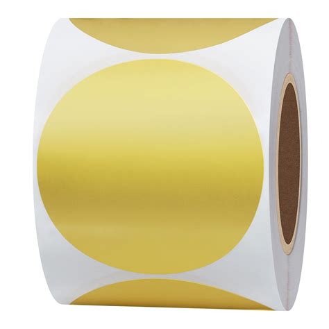 Hybsk2 Inch Matte Gold Labels Round Color Coding Dots Embossing ...