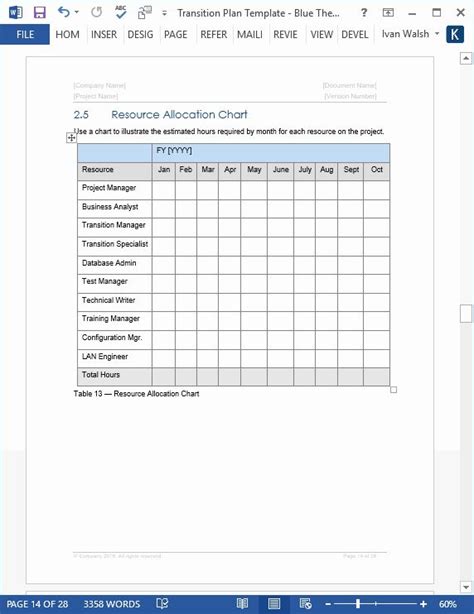 Project Management Transition Plan Template 的图像结果