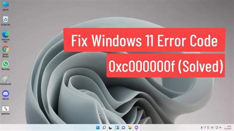 Image result for Error Code 0Xc000000f Windows 11