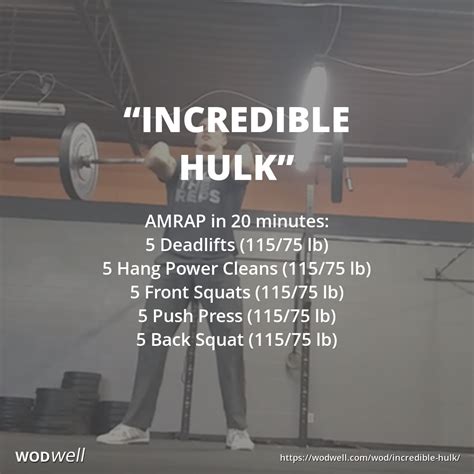 "Incredible Hulk" Workout, Benchmark WOD | WODwell | Crossfit workouts ...