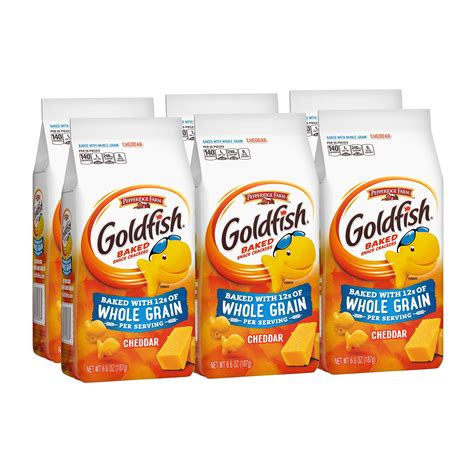 Pepperidge Farm Goldfish Baked with Whole Grain Cheddar Crackers, 6.6 ...