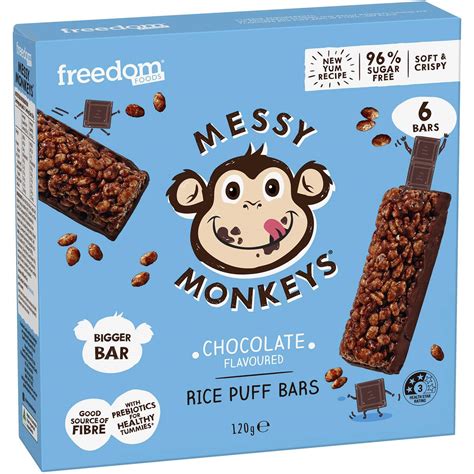 Messy Monkeys Choc Rice Puff Bars 6 Pack – Gluten Free Products of ...