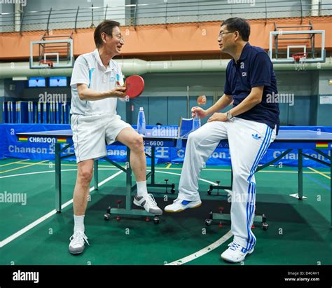 Jonney Shih, Chairman of ASUS plays a ping pong with Jerry Shen, CEO of ASUS. For them Ping Pong ...