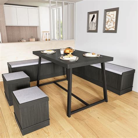 Corner Dining Table Set with Storage Bench and Australia | Ubuy