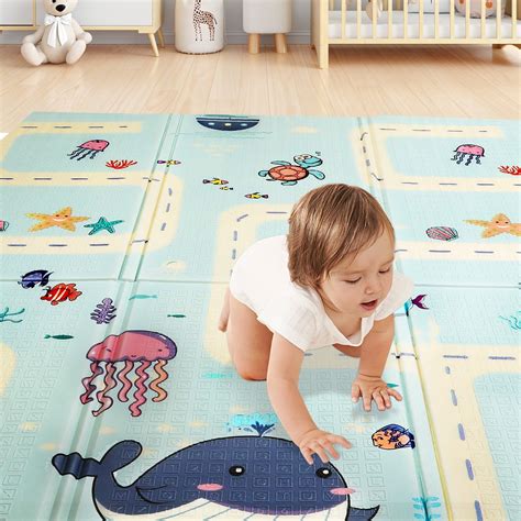 Baby Play Mat, 200 * 180cm Large Thick Playmat, Folding Portable ...