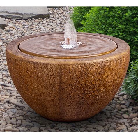 Tranquility 14" Modern Outdoor Bubbler Fountain with Light - #65F50 ...