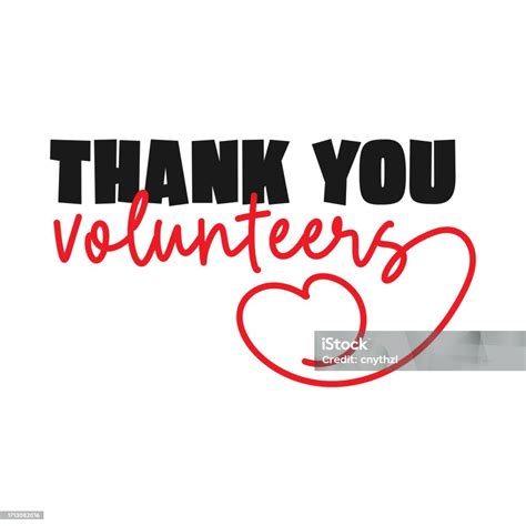 Thank You Volunteers Lettering Vector Illustration Charity Donation ...